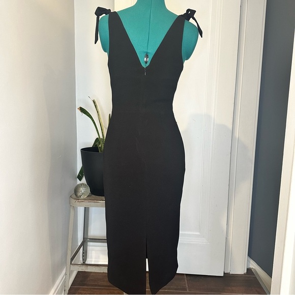 Dress The Population Lita Dress Sleeveless Tie Shoulder Sheath Black small - Picture 8 of 16